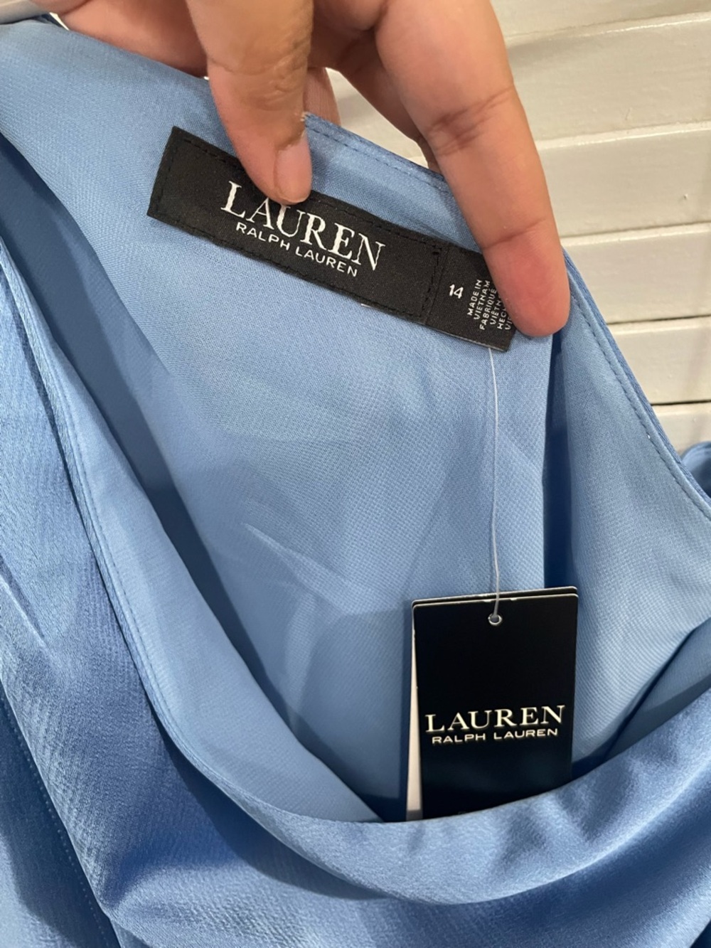 NWT Ralph Lauren Satin Charmeuse One-Shoulder Gown - Picture 5 of 13